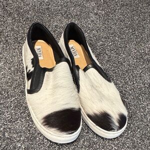 Myra Bag Black & White Cowhide Slip-On Loafers